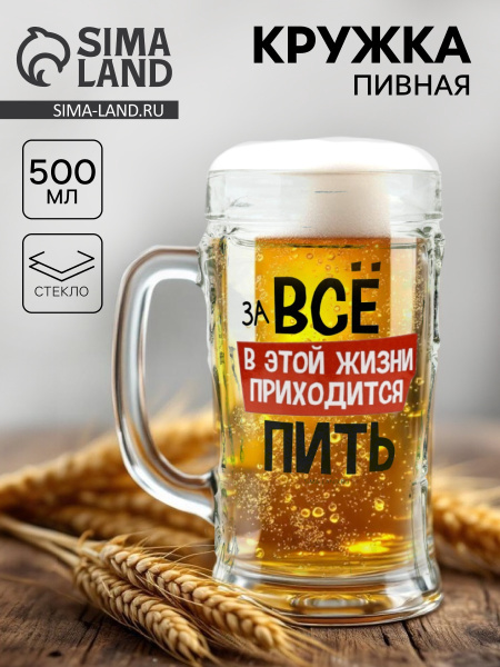 Кружка пивная 500мл В этой жизни приходится