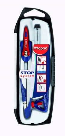 Черт. прибор 3 предмета Stop system циркуль с сист. фиксации