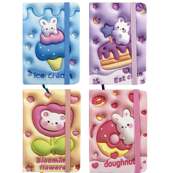 Блокнот А7 7Бц 80л Голодный кролик, на резинке, линия