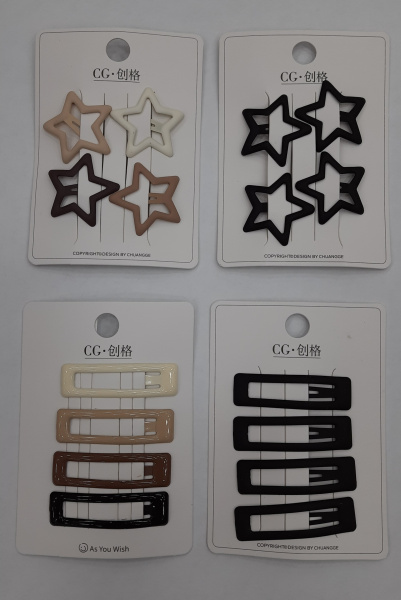 Зажимы д/волос (хлопушки), 4шт