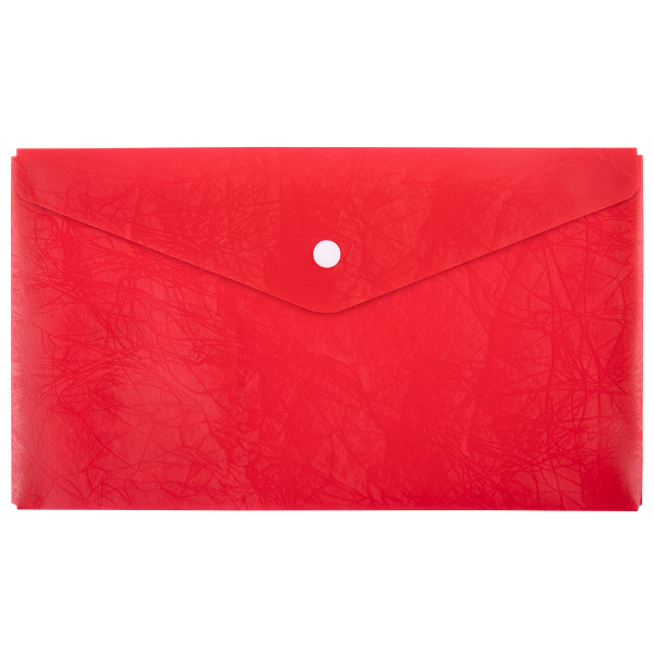 Папка-конверт кнопка Travel красная 0,18мм