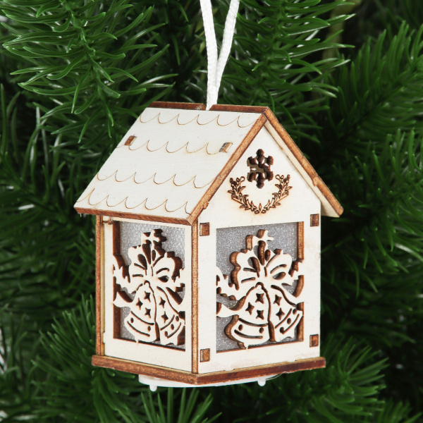 яСувенир Домик 6см с LED подсветкой, дерево