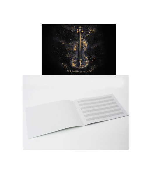 Нотная тетрадь А5 16л Золотая скрипка (горизонт)
