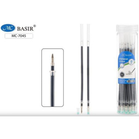 Стержень гель чёрный 0,7мм  129мм, пластик. тубус