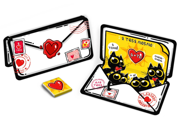 Шоколад открытка  5г Конверт. Люблю