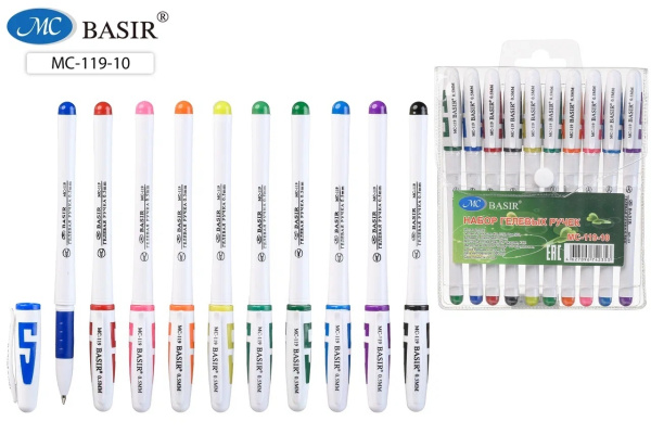 Набор гелевых ручек 10цв. MC белый корпус