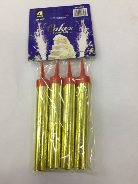 Свеча д/торта Фонтан 4шт/уп