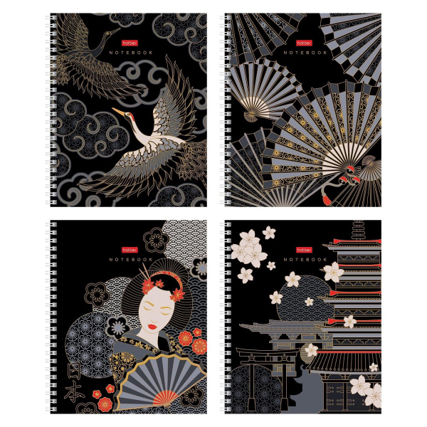 Тетрадь гребень линия 96л Символы Азии, 3D фольга