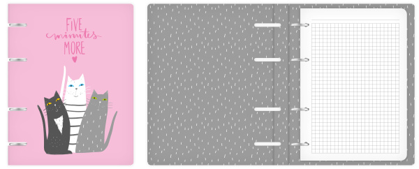 Тетрадь блок/кольцах  80л Дай мне 5 минут, софт-тач, фольга