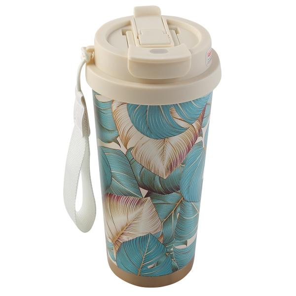 Термокружка стальная 530мл Тропические листья