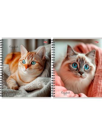 Тетрадь гребень 80л Уютные котики-1