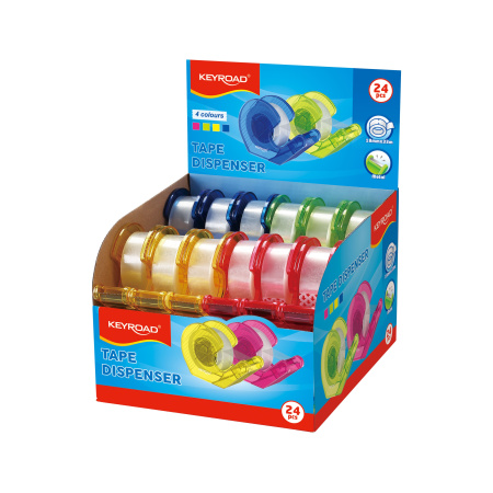 Скотч канц. 18мм х 33м цветной в диспенсере