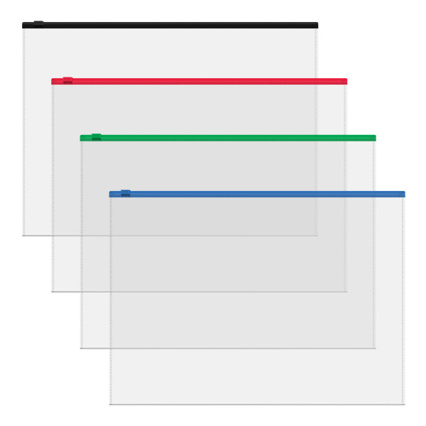Папка на молнии А4 Fizzy Clear ассорти