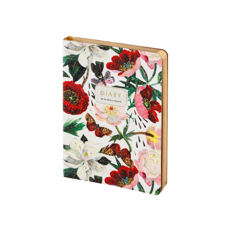 Ежедневник А6+ Мягк.обл. Flora. Пионы, кожзам