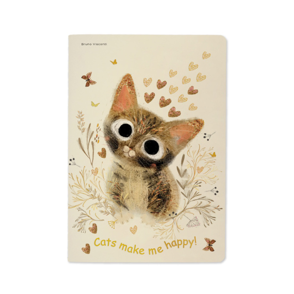 Тетрадь 40л Евроформат Love me. Милый котик