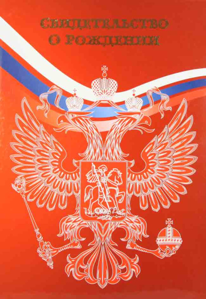 Папка Св-во о рождении А4 Россия с файлом