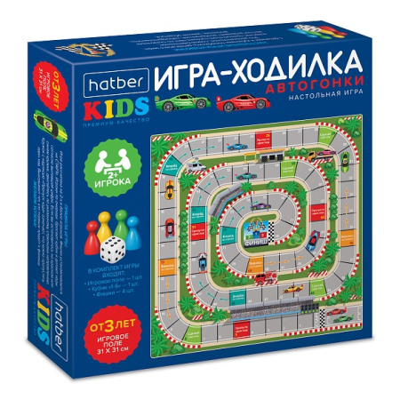 Игра настольная Ходилки-Пазл Автогонки