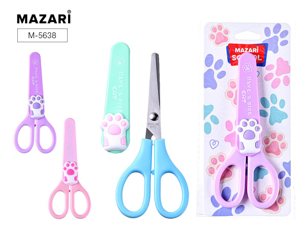 Ножницы  детск. 138мм Лапки, в чехле