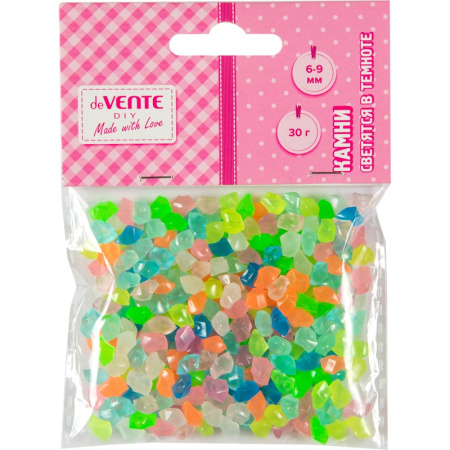 Камни Diy. Радужные кристаллы 6-9мм 30г, свет. в темноте