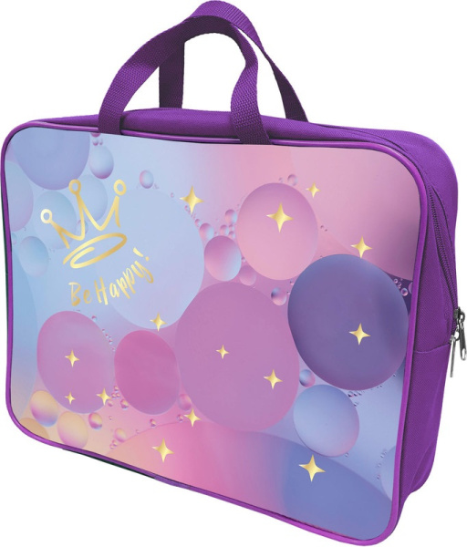 Папка с ручками А4 ткань  Bubbles, карман, усил. дно