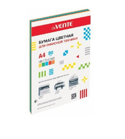 Бумага мix А4 deVente  20л 5цветов Интенсив 80 г/м