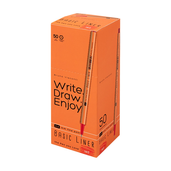 Ручка капиллярная красная 0,4мм Basic