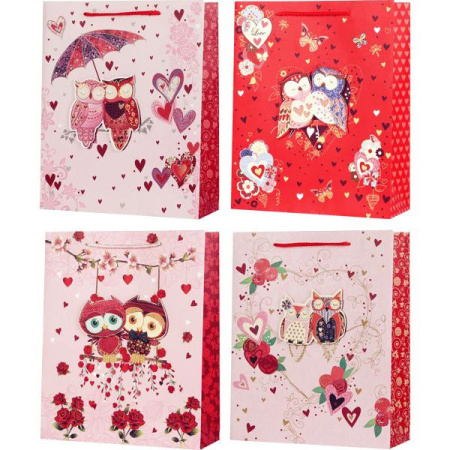 Пакет подарочный 18*23 бумага Owls, объем. детали