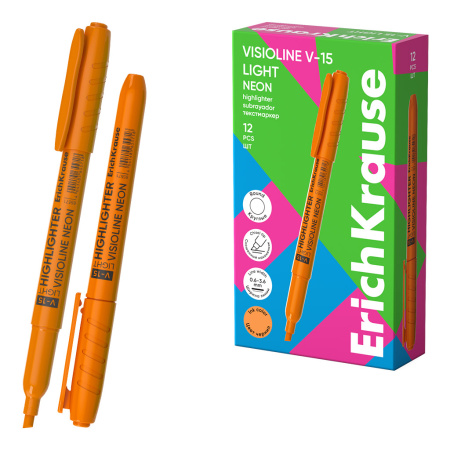 Маркер текст оранжевый Visioline V-15 ЕК Light Neon