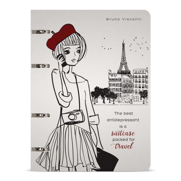 Тетрадь блок/кольцах  80л Путешественница, пластик. обл.  АКЦИЯ