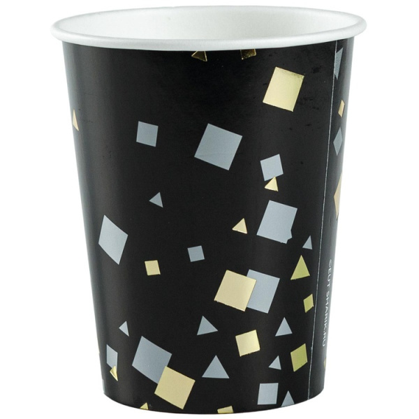 Стаканы бумажные Конфетти Party чёрный 6шт 250мл