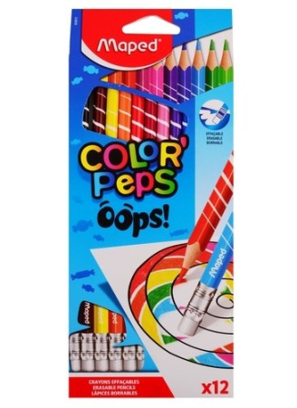 Карандаши .Пластиковые 12цв. Color`peps Oops  с ластиком