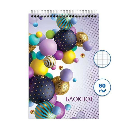 Блокнот/гребень А6 48л Горошек