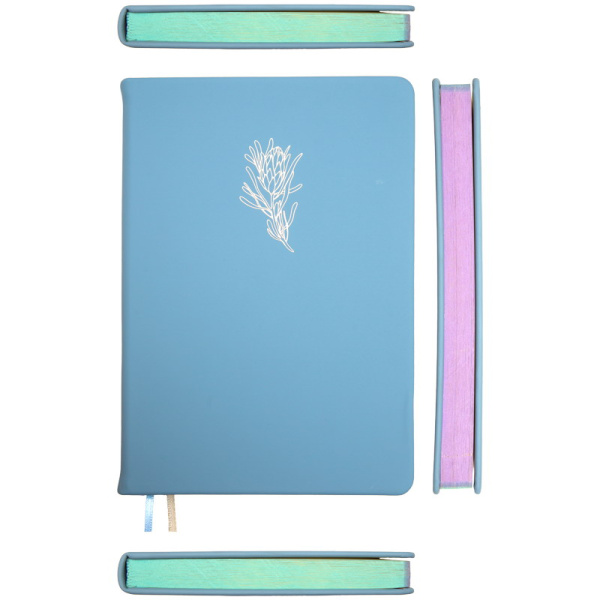 Ежедневник А5 7Бц Emilia голубой 160л, кожзам