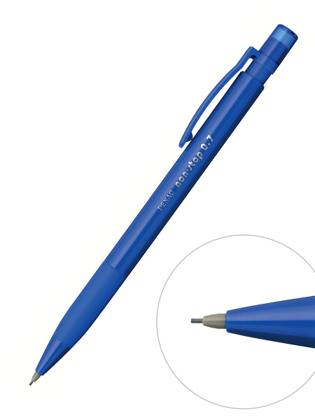 Карандаш авт 0,7мм Non-stop резин.держатель, с ластиком