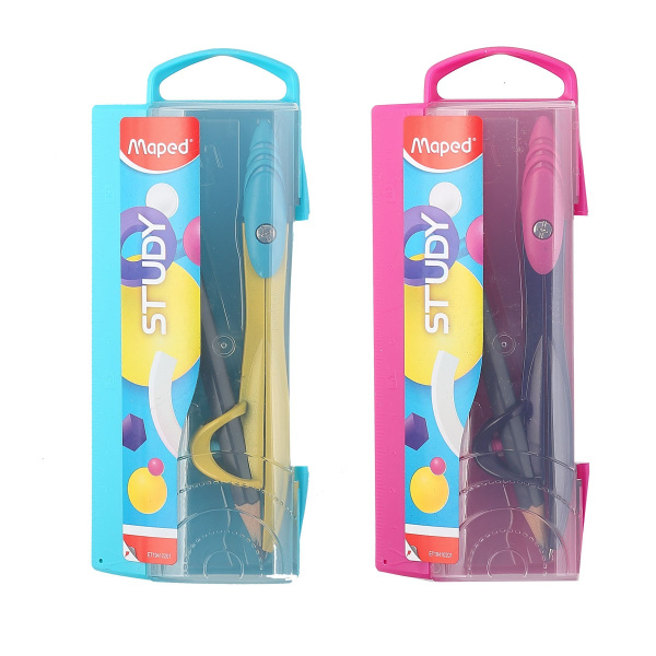 Черт. прибор  Козья ножка Study Pop + карандаш, пластик. футляр