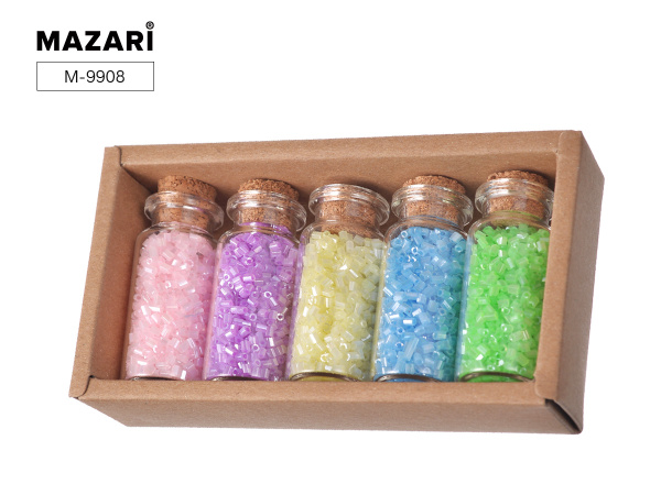 Бисер №1 ,  5цв стекл. колба 13г.