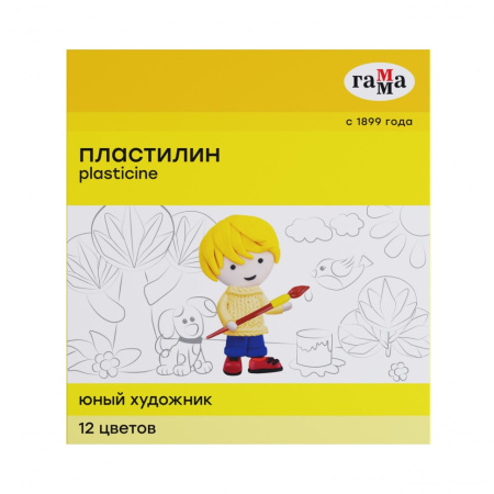 Пластилин Юный художник 12цв. 168гр +стеки