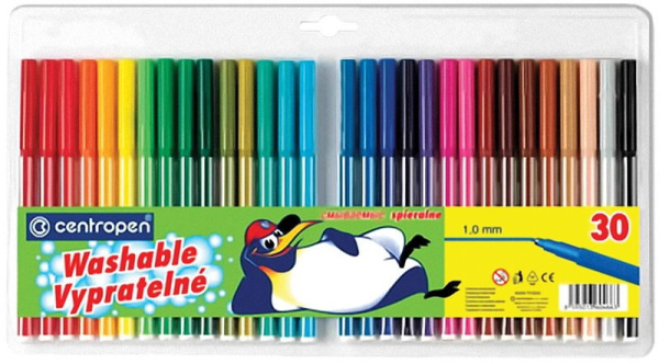 Фломастеры смываемые 30цв. блистерн. уп.