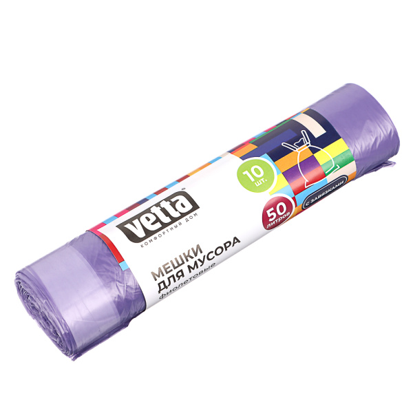 Мешки д/мусора  50л 10шт/рулоне с завязками