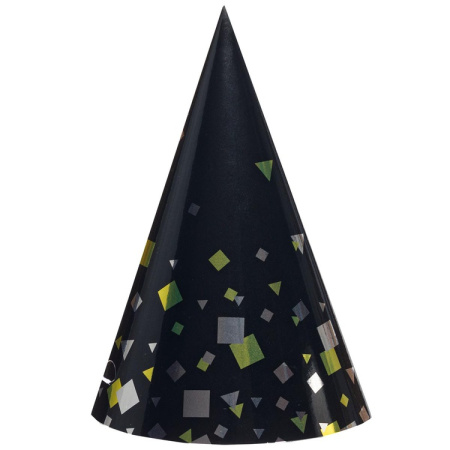 Колпак Праздничный Конфетти Party чёрный ,  6шт