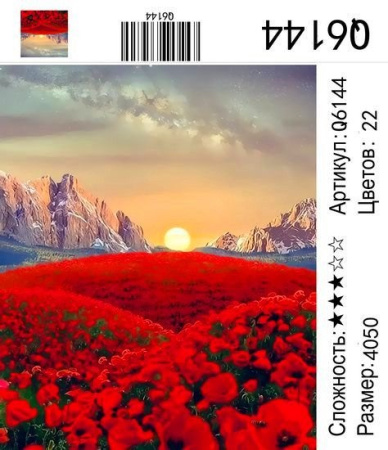 Картина по номерам 40*50 см Долина маков