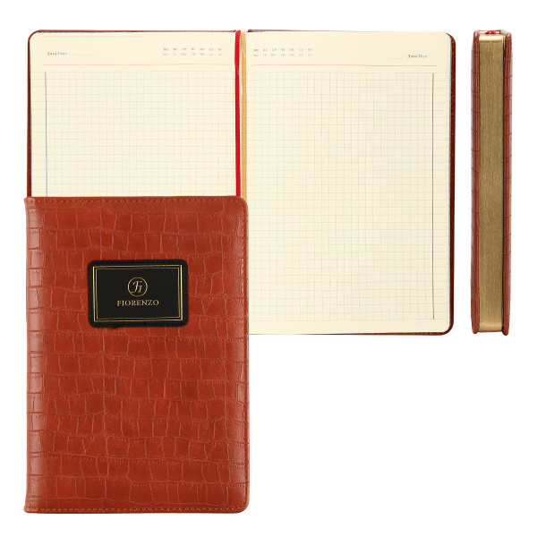 Ежедневник А5 7БЦ Alligator коричневый, кожзам, поролон, 168л