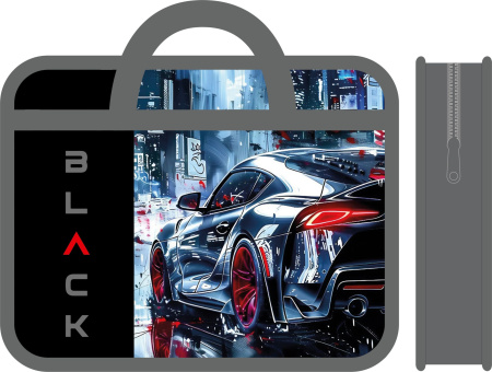 Папка с ручками А4 пластик Black car