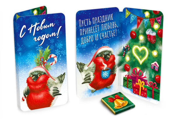 Шоколад открытка  5г НГ Снегирь