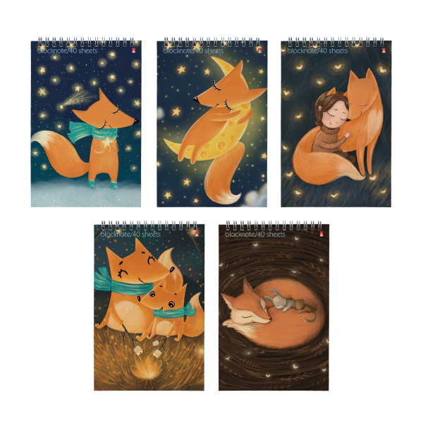 Блокнот/гребень  А5 40л Волшебные лисы АКЦИЯ