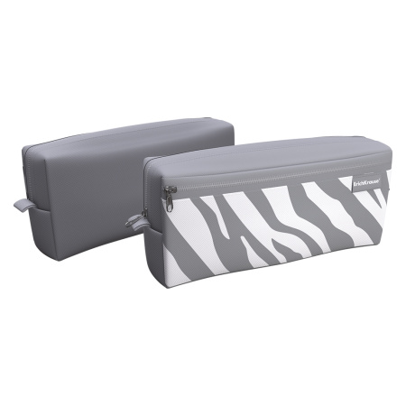 Пенал 2отд. квадро Light Grey Zebra серый
