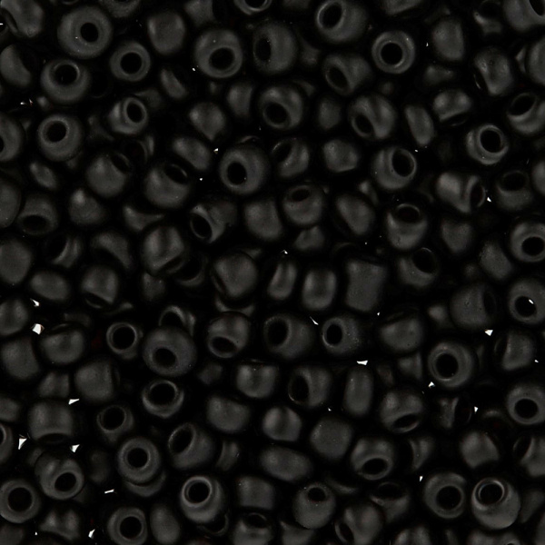 Бисер черный 2мм 10гр круглый матовый