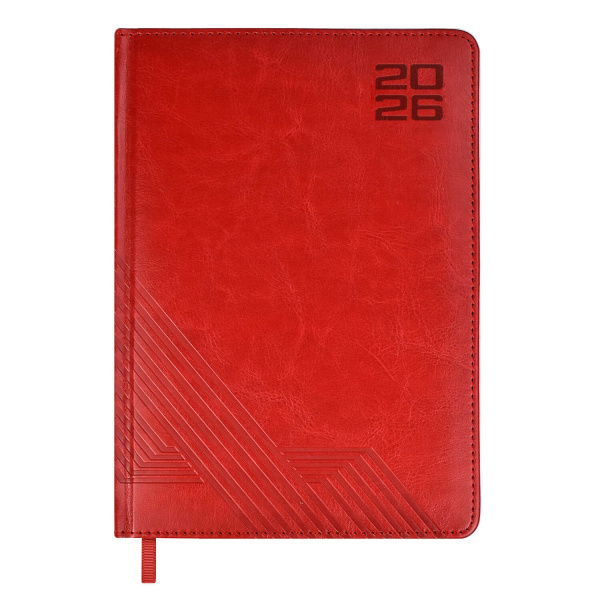 Ежедневник.2026г А5 7Бц Сариф красный, кожзам, поролон 176л