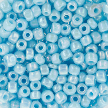 Бисер голубой 3мм 10гр матовый с бензиновым покр. (0401-0410)