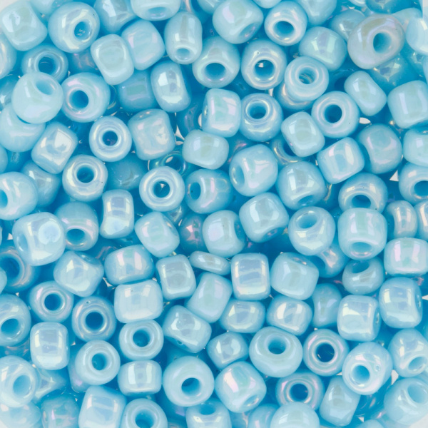 Бисер голубой 3мм 10гр матовый с бензиновым покр. (0401-0410)